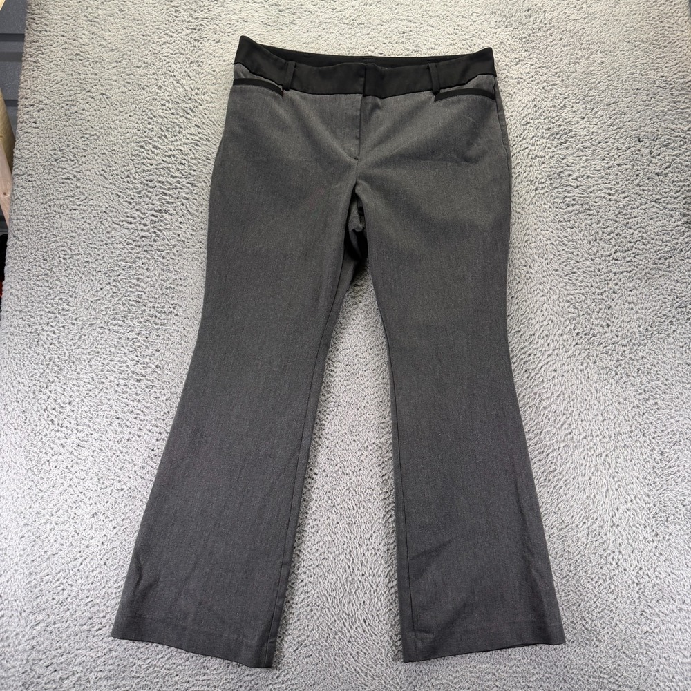 7th Avenue Pant Womens 16 Gray Polyester Dress Boot-Leg Preppy Career Stretch